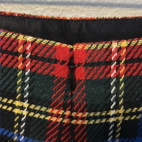 J. Crew Holiday Lurex Pencil Mini Skirt Stewart Tartan Plaid, women’s size 4 - Picture 7 of 11